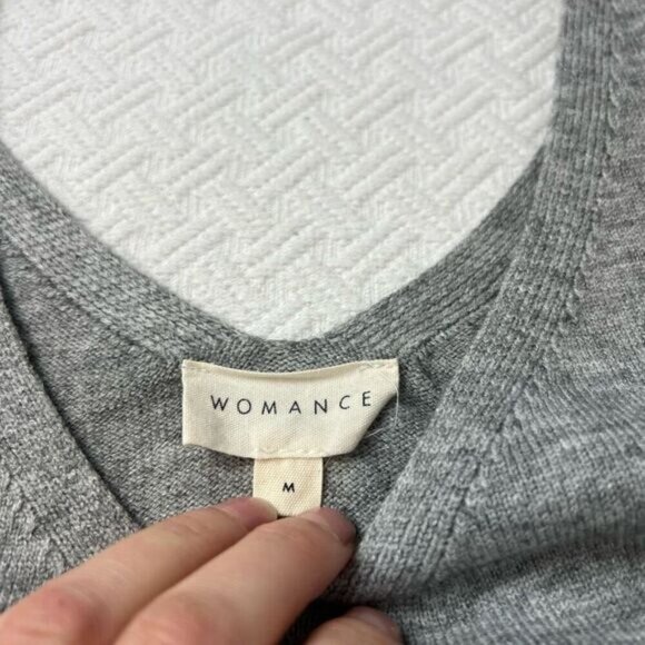 Womance Women’s Medium Acrylic Grey Gray Oversized Tank Top Shirt Casual Relaxed - Picture 7 of 8